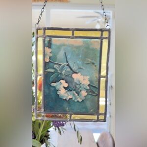 Floral Stained Glass Hanging Decor